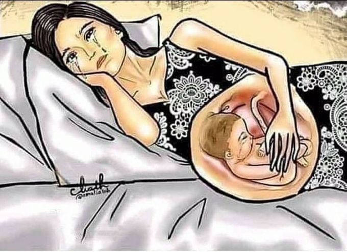This image shook my heart.
, Mother and baby crying.
.
 Unfortunately, it is the reality of many mothers.

We become very sensitive during pregnancy and need more love, attention and care, but that is not always the case.
. Sometimes there are people around us who don't pay attention to us, don't even take a moment to look at them, mom. You pass it on to the kid ... so whatever happens, be happy, and convey that feeling of happiness and security to your little one. Your responsibility is to take care of this little angel, the heart that beats in your body.