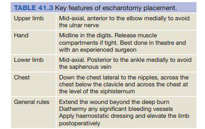 Escarotomy Placement- Key Features