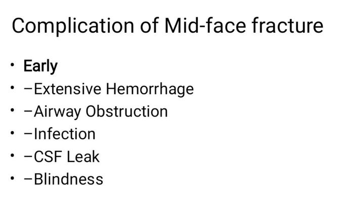 Early Complications of Midface Fracture