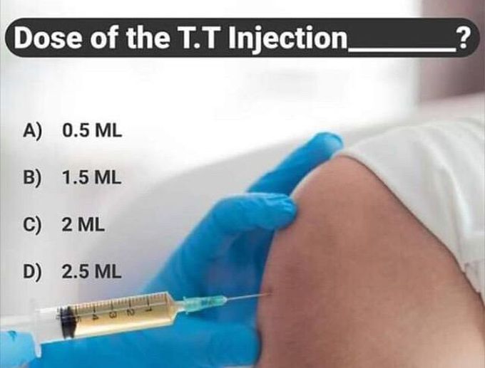 What’s the Dose of TT injection ?