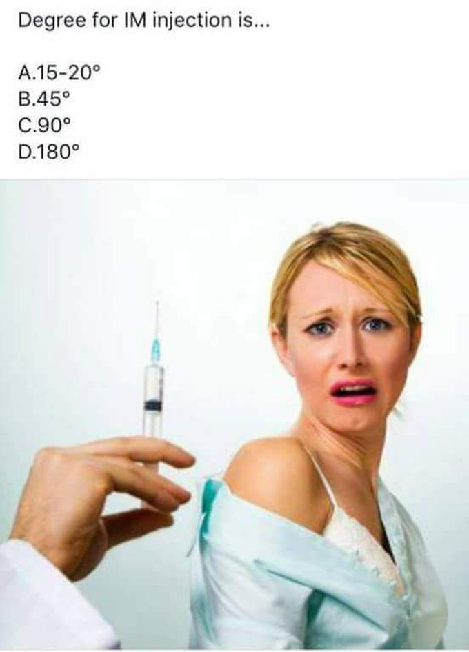 What is degree of IM injection?