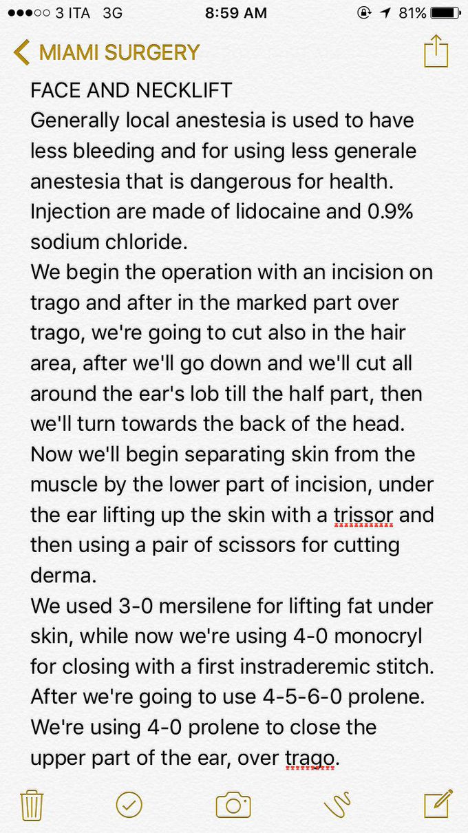 Face and necklift procedure suggestions and curiosity