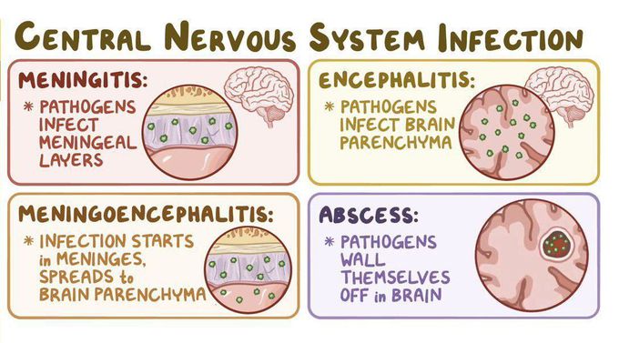 Cause of CNS infection?