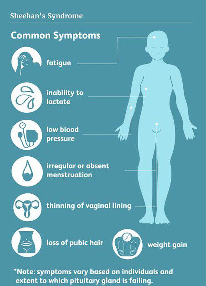 These are the symptoms Sheehans syndrome