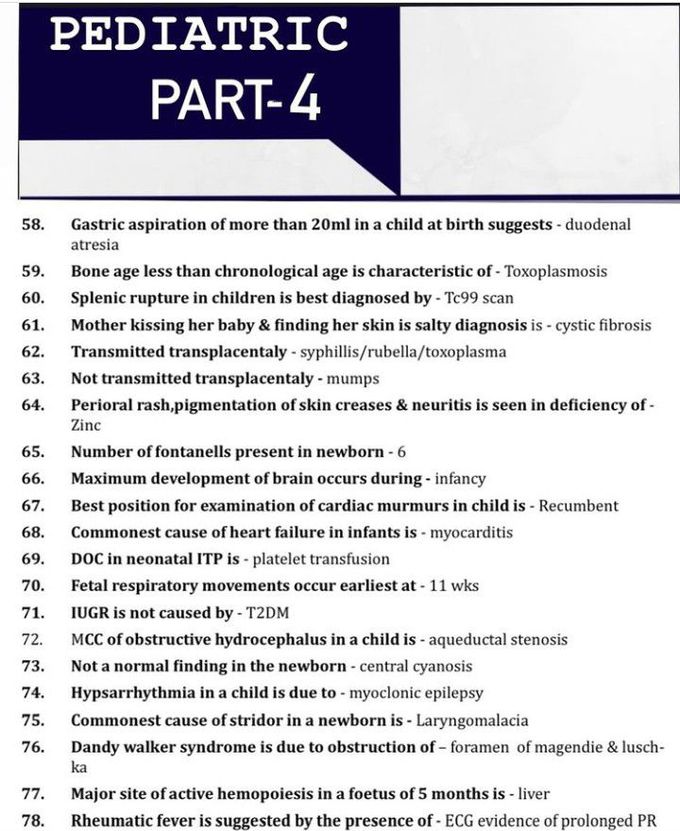 Pediatrics- Important Points