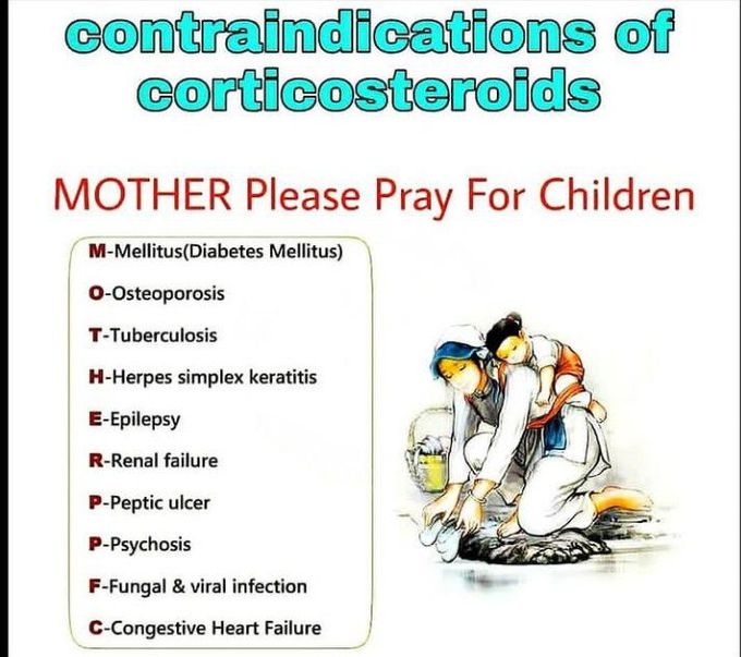 Contraindications of corticosteroids