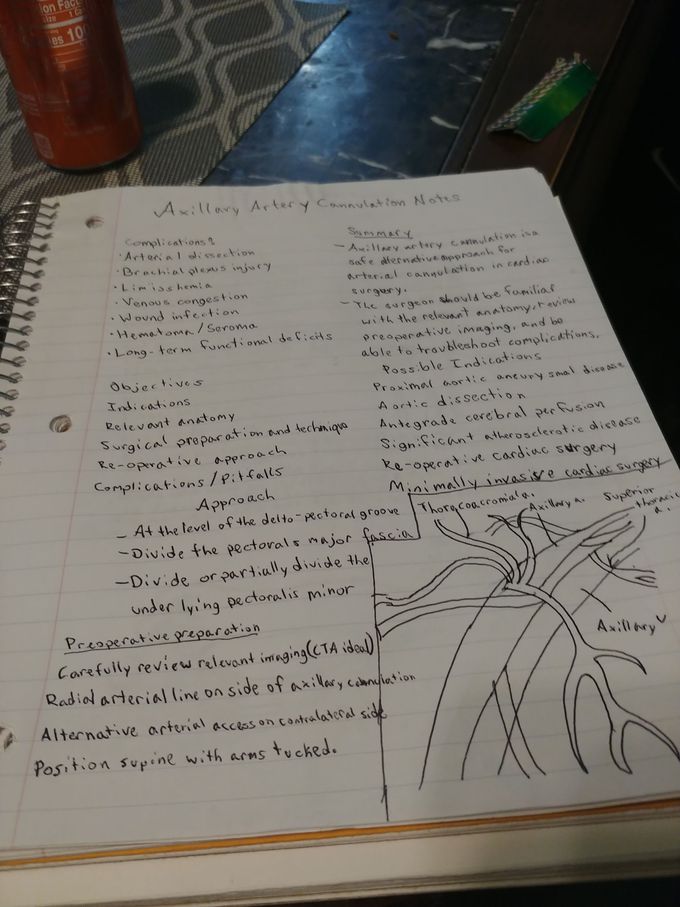 Axillary artery cunnulation