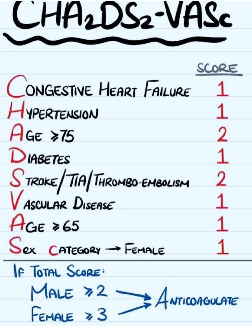 CHA2DS2-VASC Score - MEDizzy