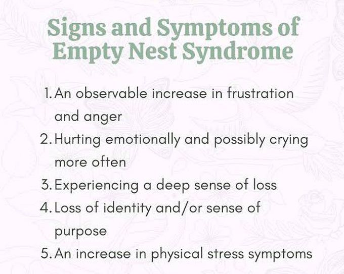 These are the symptoms of Empty nest syndrome