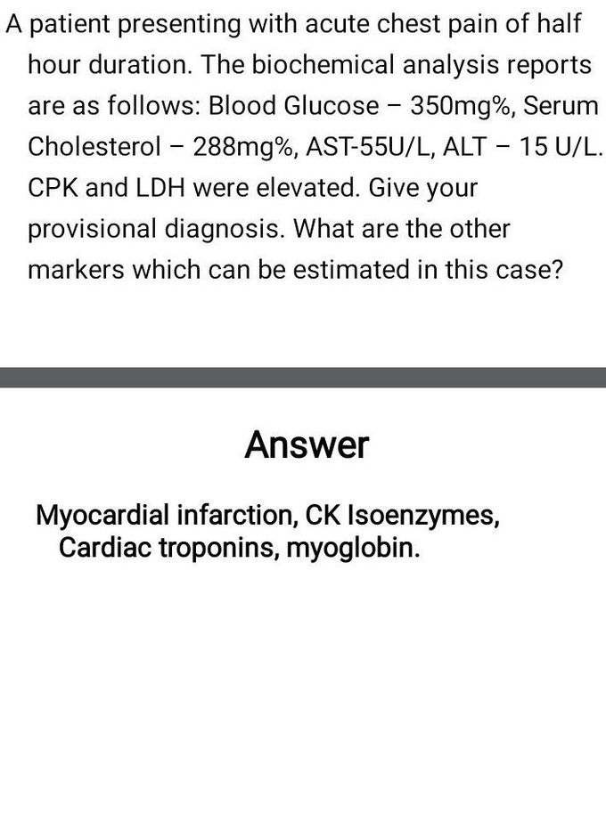 Labrotary Analysis for mycardial infraction