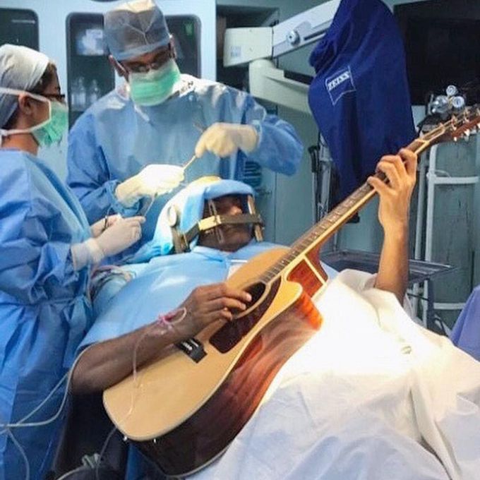 Guitar during brain surgery