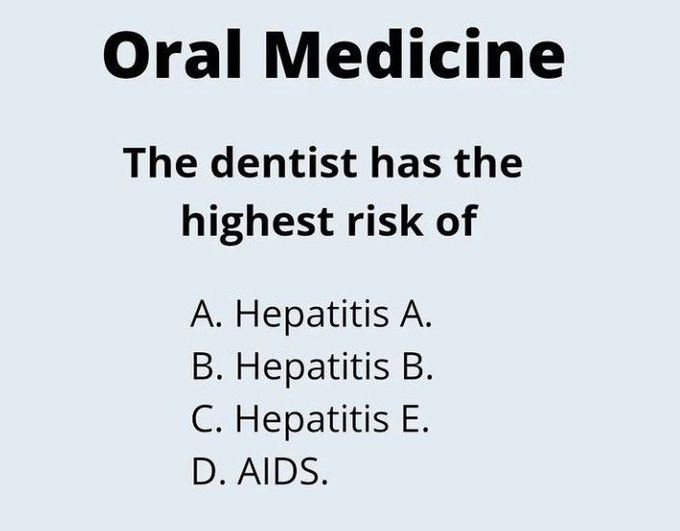 The highest risk for dentists