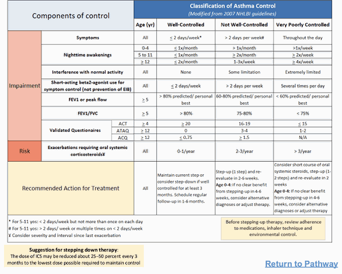 Classification of asthma control