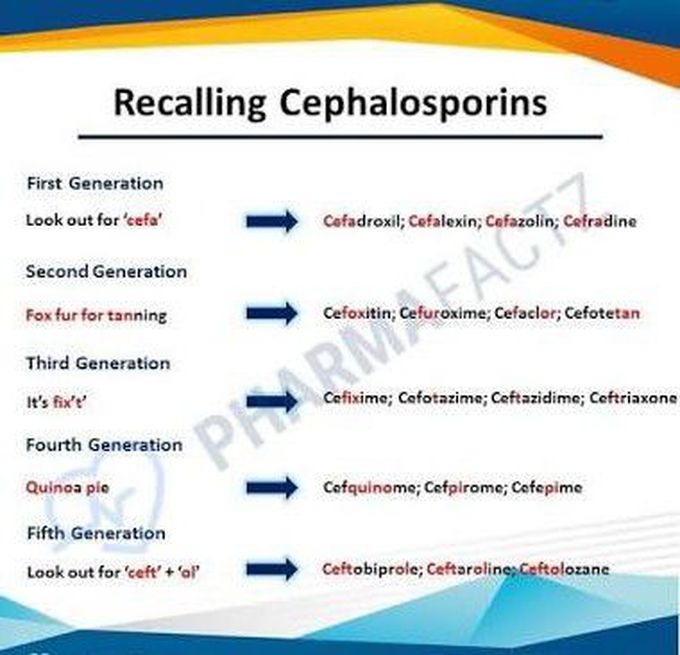 Cephalosporins ( Generations )