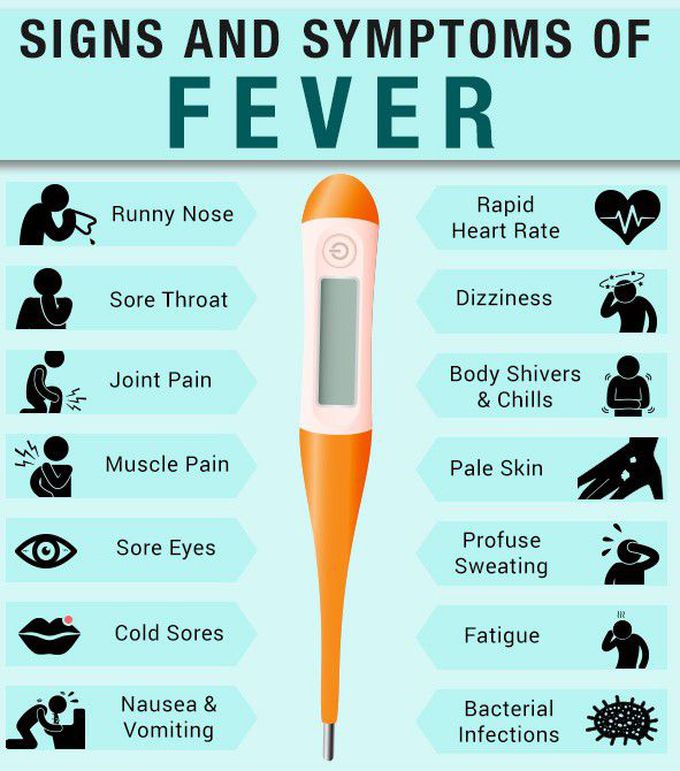 What are the major symptoms of fever?