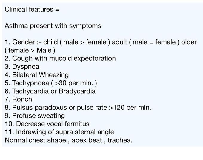 Asthma - Clinical Features