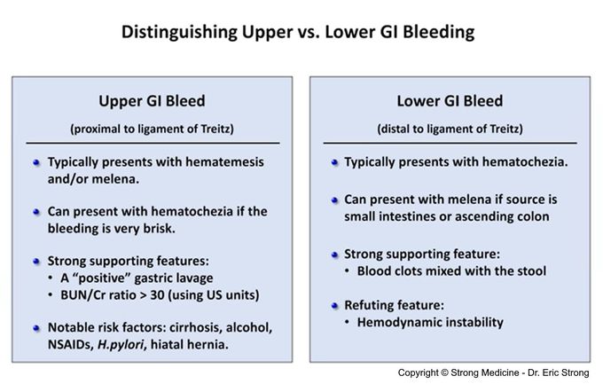 Upper vs Lower Gastrointestinal Bleeding
