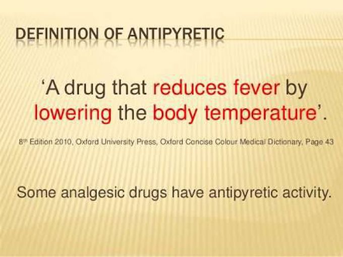 Antipyretic drug