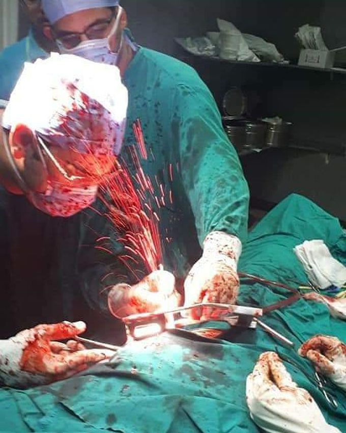 Fixing a stab wound to heart