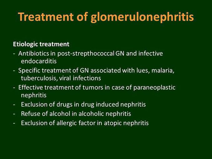 Treatment of glomerulonephritis