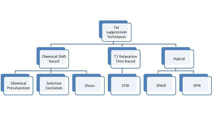 Major types of fat suppression techniques used in musculoskeletal MRI.
