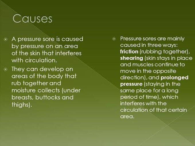 Pressure sores causes