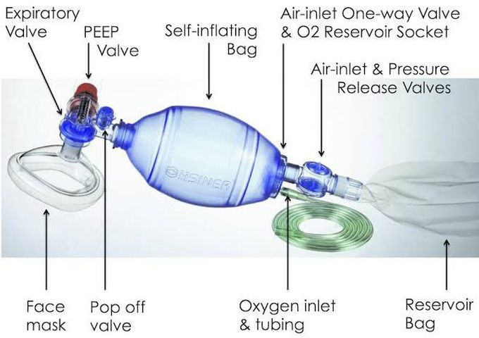 The bag-valve-mask (BVM) ventilation