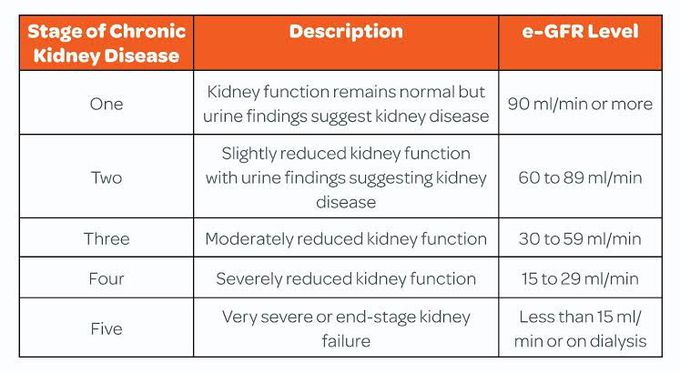 Stages of Chronic Kidney Disease
