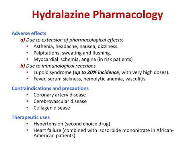 adverse effects of hydralazine