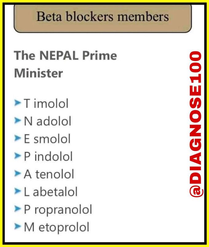Mnemonic of the beta blockers