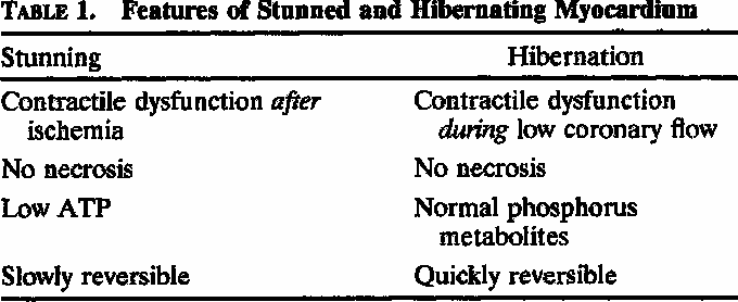 Myocardial Stunning Vs Hibernation