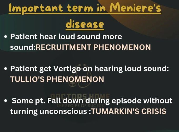 Important terms in Meniere's Disease