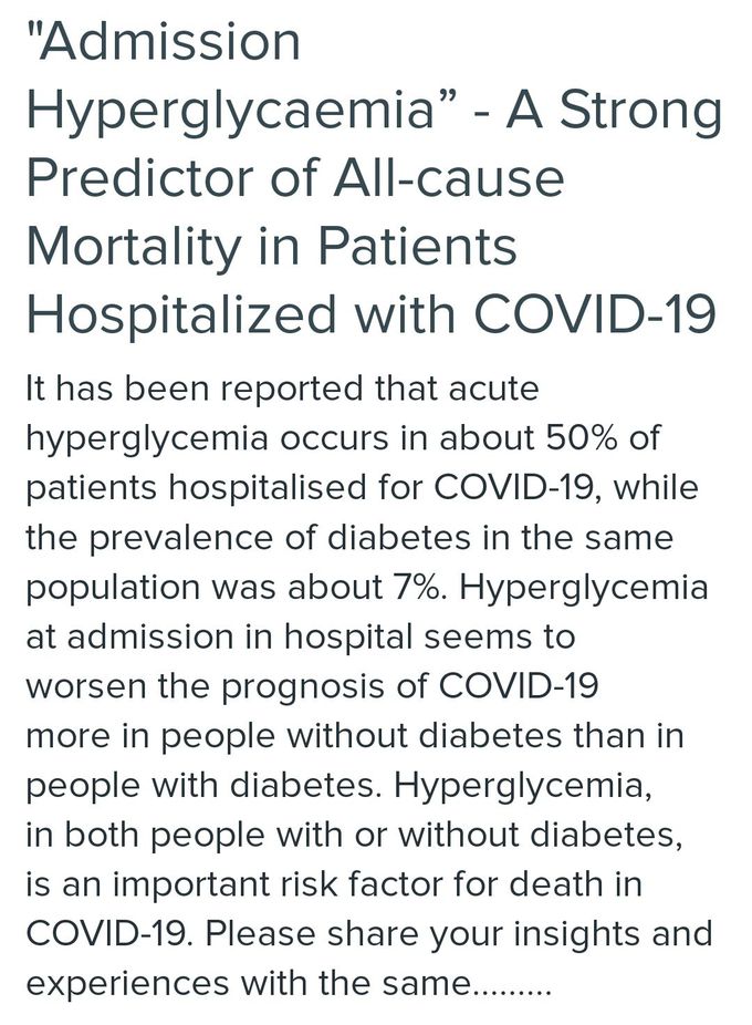 hyperglycaemia in covid PTS.