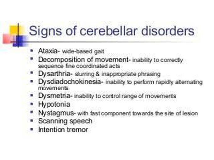 These are the signs of cerebellar syndrome