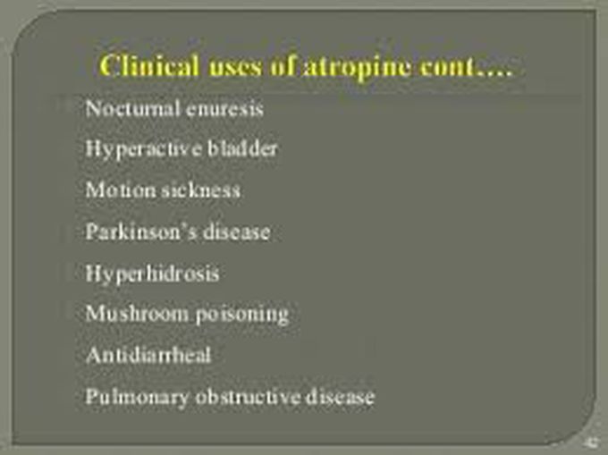 Uses of atropine