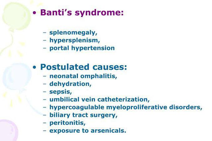 These are the main causes of Banti syndrome