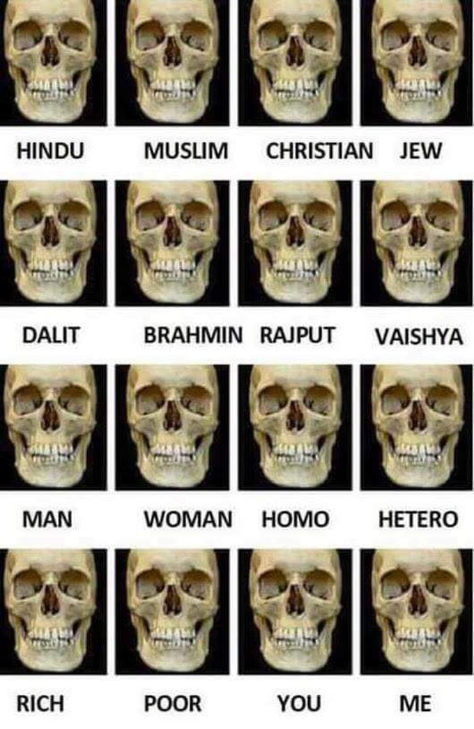 We are same.  Share love, share respect. Share humanity