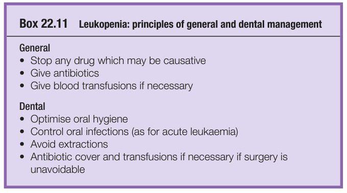 Management of leukopenia