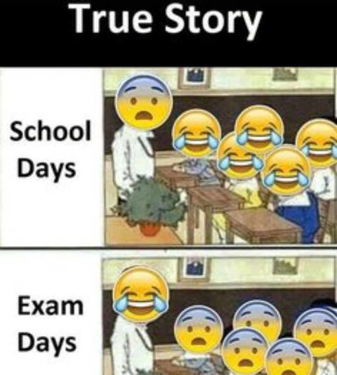 That exact reactions before and after exams😂😂😂