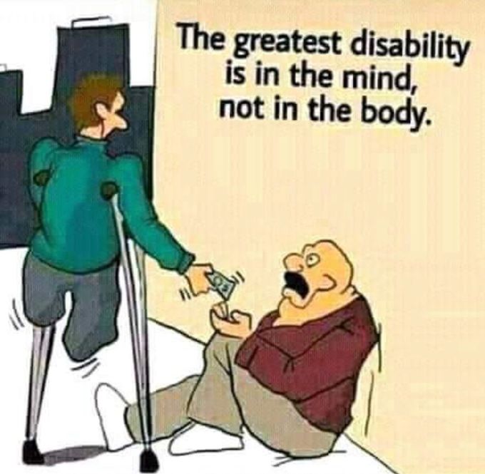 The greatest disability is in the mind👌🏻 🧠