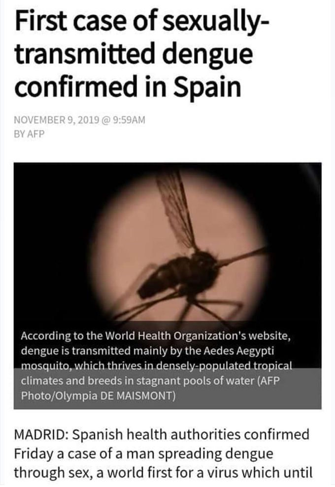 Dengue is now STD