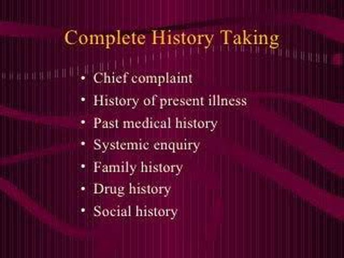 History taking of patient