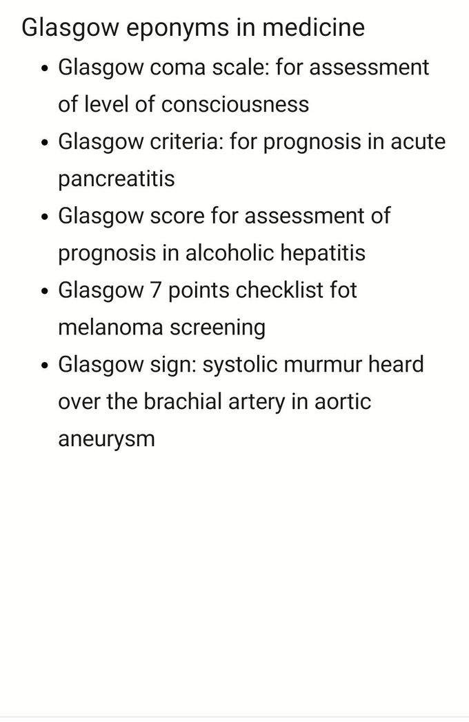 Glasgow eponyms in medicine