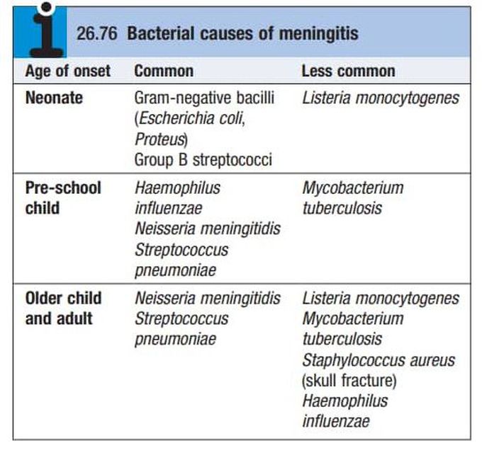 Bacterial causes of meningitis.