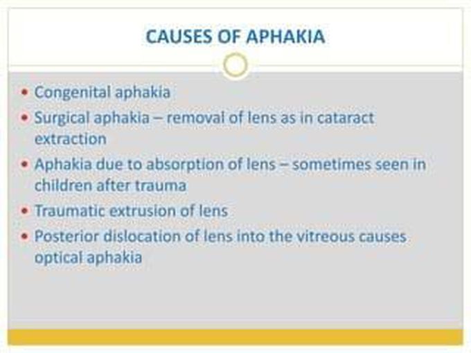 These are the causes of aphakia