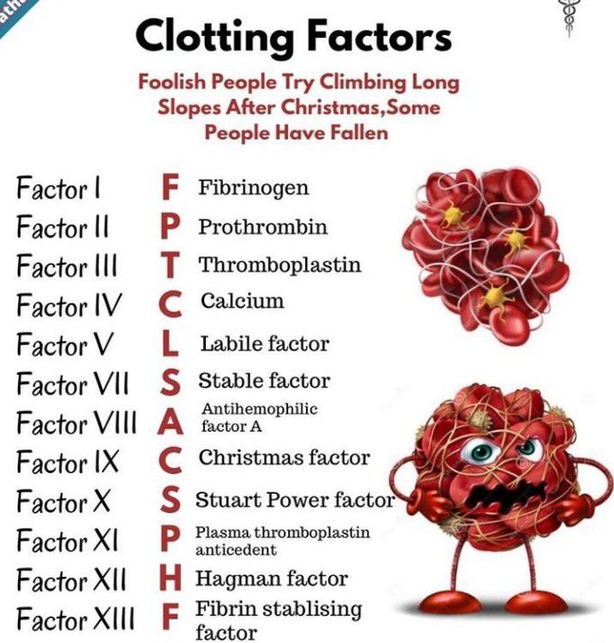 Clotting factors and associated deficiencies