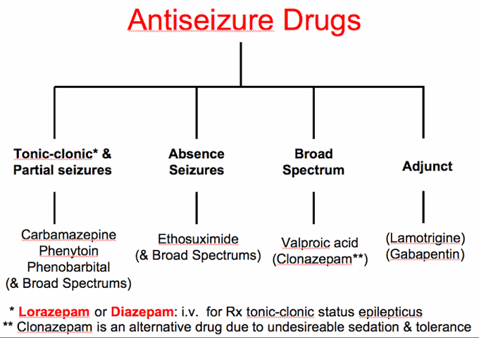 Drug treatment for seizures