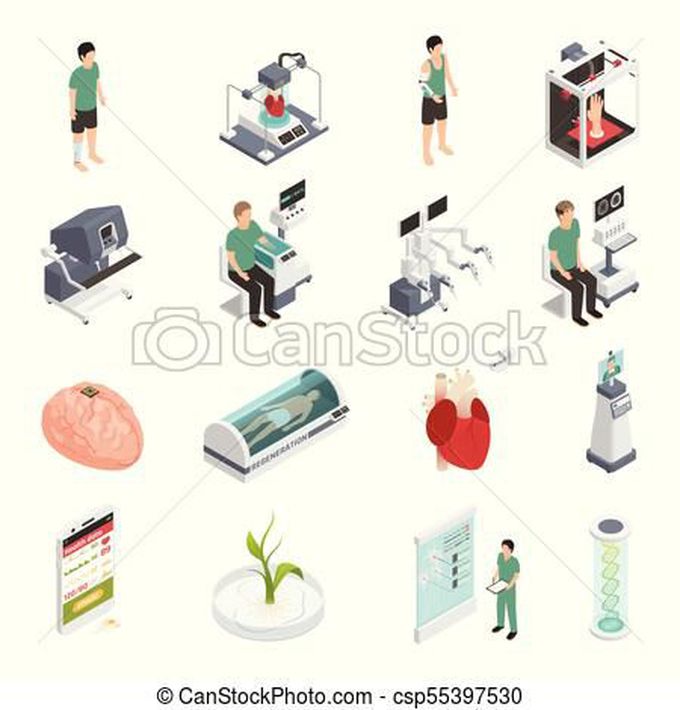 इमेज: Medicine future technology icons. Medical future technologies ...