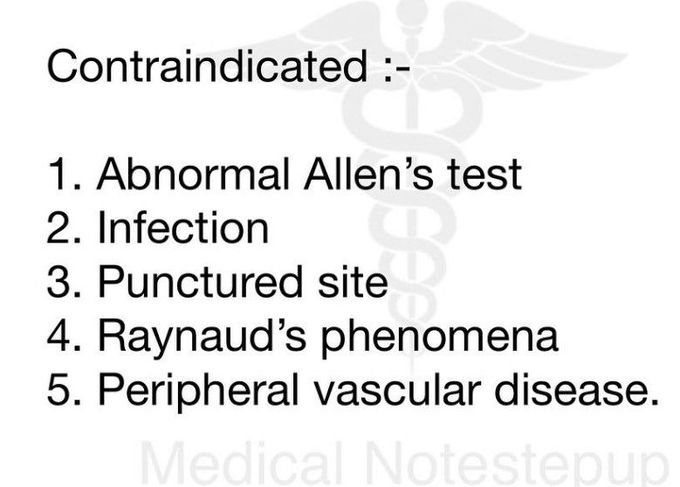 ABG Analysis- Contraindications