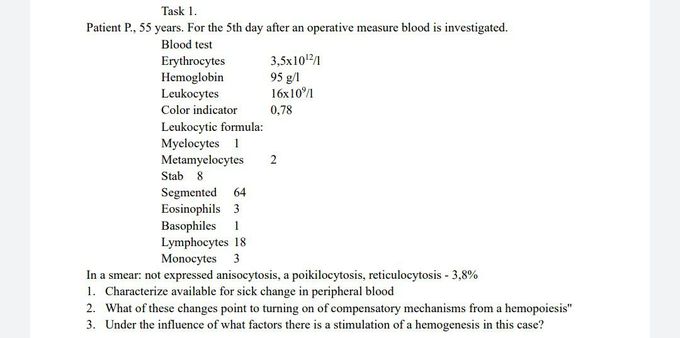 Pathophysiology blood disorders